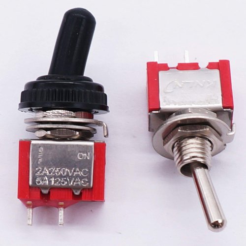 Twidec/10Pcs Mini Toggle Switch SPST 2 Position 2 Pins ON/Off AC 125V 5A Car Boat Switches with Waterproof Cap MTS-101MZ