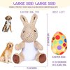 Wonfly Easter Dog Squeaker Toys (2 pcs), Rabbit & Eggs - 8.5in Plush Dog Toy with Squeaker, Cotton Material, Daily Entertainment & Relieve Anxiety, Chew Toy for Dogs, Not Water Resistant
