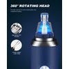Ginity Ear & Nose Hair Trimmer with LED Display for Men Women,Painless USB Rechargeable Eyebrow & Facial & Nose Hair Trimmer Clipper,Professional IPX7 Waterproof Dual Edge Blades (Cyan)