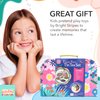 Bright Stripes Kids Tea Set - Pretend Play Tin Tea Set for Girls & Boys | Includes Tea Pot, Cups, Saucers, Plates, Tray, Invitations & Place-Cards for Imaginative Play (Flower Fairy)