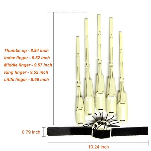 Thafikzi Halloween Gloves Wearable Skull Fingers Articulated Finger Extensions A Pair of Halloween Devil Claws Cosplay Ghost Hands Fit for All Finger Fake Fingers Can Be Flexibly Bent (Bone Color)