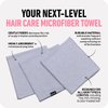 Boldify Quick Dry Microfiber Hair Towel Wrap for Women - for Thin and Curly Hair - Anti Frizz Plopping Towel, Microfiber Towel for Hair, Quick Dry Towel, Fast Drying Towel, Hair Turban Towel - Grey