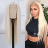 Amarlis Platinum Blonde Lace Front Wigs for Women,13x5x1 HD Lace Front Wig Pre Plucked Ready to Wear Synthetic Wigs for Daily Use(Platinum Blonde)