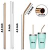 Friendly Straw 10 Pack 8.5" x .25" Reusable Metal Straws, 5 Straight 5 Elbow Stainless Steel Drinking Straws With Free Brushes and Pouch (Copper Finish)