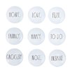 Rae Dunn Decorative Fridge Magnets – 9 Piece Cute Glass Magnets for Refrigerator – Magnets for Office Kitchen Magnets for Locker - Inspirational Magnets for Home and Family (White)