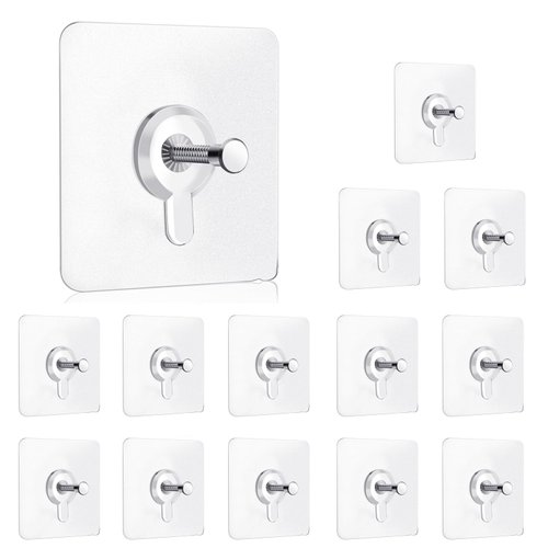 Daewiutr Adhesive Wall Hooks 13lb Max, Picture Hangers Without Nails 14PCS