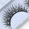 Alluring Synthetic Mink Lashes Reusable Strip False Eyelashes Cat-Eye, Fun Colored 3D Look Lashes, 2 Layers (Rhinestones (8))