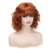 Sabosi Short Auburn Curly Wigs for Women Natural Synthetic Wig Ginger Middle Natural Looking Synthetic Heat Resistant Fiber Wig for Daily Party Use