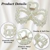 Pearl Claw Clip, UNLONLEG 4 Pack Medium Pearl Hair Clips for Thin & Thick Hair, Nonslip Strong Hold Claw Clip Barrettes, Pearl Hair Accessories for Women & Girls, Fancy Hair Clips for Party(B#)