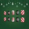 Christmas Press on Nails Short Square Fake Nails with Snowflake Gingerbread Man Designs Matte False Nails Red Green Christmas Nails Cute Acrylic Nails Full Cover Glue on Nails 24 Pcs