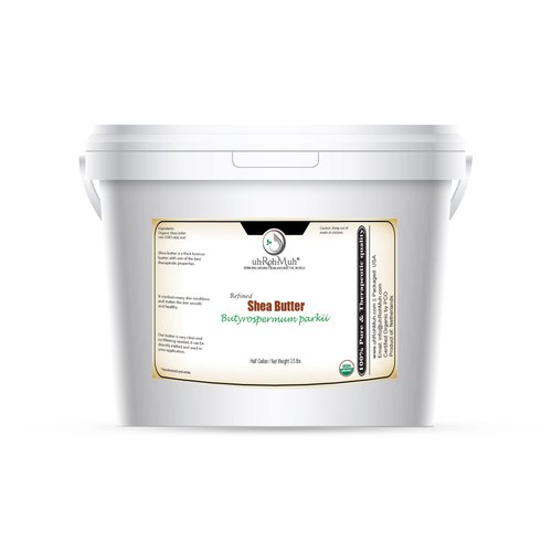 uh*Roh*Muh USDA Certified Half Gallon Organic Shea Butter from the Netherlands | Refined, Nourishing Body Butter for Smooth and Healthy Skin | (Net Wt. 1.6/3.5 lb)