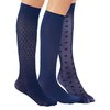 Stylish & Comfortable 15-20mmHg Compression Knee High Stockings, 3 Pairs - Made in USA, Navy, Queen - Made in the USA