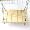 Wooden Platform Ladder Stand Swing Climbing Biting Toy for Mouse Chinchilla Rat Gerbil and Dwarf Hamster Climbing Toy (M)
