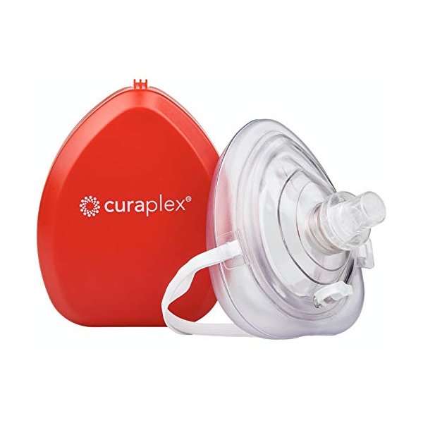 Curaplex CPR Pocket Mask with Oxygen Inlet and Carrying Case