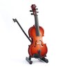 Dselvgvu Wooden Miniature Violin with Stand,Bow and Case Mini Musical Instrument Miniature Dollhouse Model Home Decoration (3.94"x1.57"x0.63")