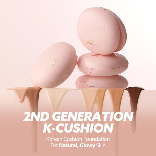 milktouch Milky Glow Cushion Foundation for REAL Glass Skin - NO Oxidation, Radiant Finish, Long-Lasting, Non-Creasing - Glutathione & Vitamin Complex Hydrating Skincare Benefits (26N Latte)