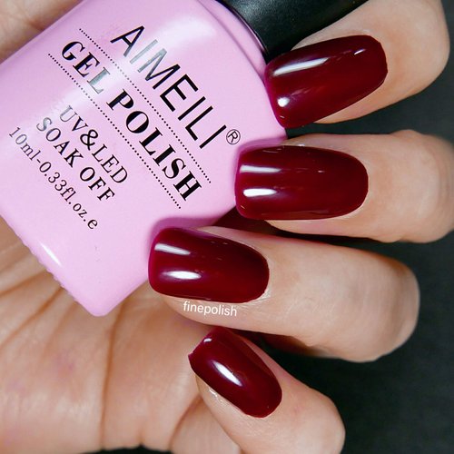 AIMEILI Soak Off U V LED Gel Nail Polish - Red Vixen (010) 10ml