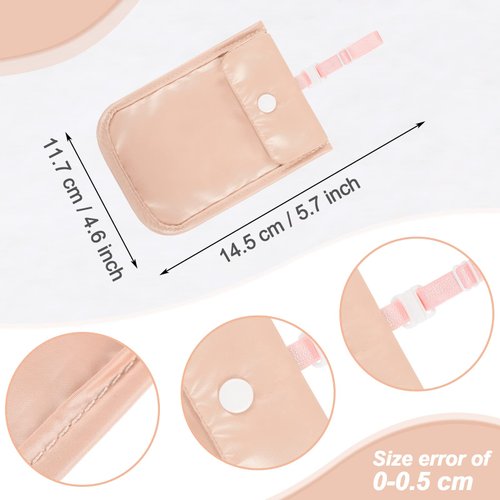 2 Pieces Travel Bra Wallet for Women Hidden Bra Wallet Pickpocket Proof Under Clothes Money Belt Pouch Secret Travel Wallet for Passport Money Valuables (Black, Pink, 5.7 x 4.6 Inch)