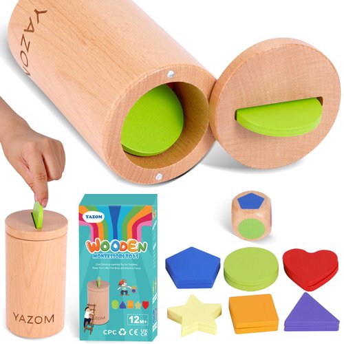 Montessori Toys for 1-3 Year Old - Christmas Birthday Gifts for 1 2 3 Year Old Girl Boy, Wooden Color Sorting Toys Ages 1+ Fine Motor Skills Toys for Baby Toddlers