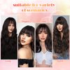 Hair Toppers for Thinning Hair Bangs Hair Clip in Extensions,Top Hair Pieces French Hair Bangs Fringe Hair Extension One Piece Clip on Front Bangs Hairpiece Forehead Topper for Girls Women,Brown Black