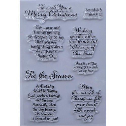 MaGuo Sentiments Warm Friendly Christmas Clear Stamps for DIY Paper Craft Card Making Decoration or Scrapbooking