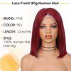 FAVE 12 Inch Burgundy Bob Wig Human Hair 13x4 Frontal Lace Wig 180% Density Bob Glueless Wigs Human Hair Pre Plucked with Baby Hair Natural Black Short Human Hair Wigs for Black Women