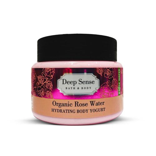 DEEP SENSE ORGANIC ROSE WATER MOISTURIZING LOTION with Hyaluronic Acid & Shea Butter, Travel Size Body Lotion, Vitamin C Body Lotion, 8.Fl OZ, Hand & Body Moisturizer, Rose Scented Lotion