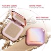 LSxia Contour Palette with Brush, Cream Contour Powder Palette Bronzer Powder Matte Bronzer Palette Cool Toned Contour Kit with Mirror for Face Sculpting Contour Makeup (#C03 Taupe)