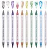 10 Color Metal Giltter 3D Nail Art Pens Set, Kalolary Double-ended Nail Point Graffiti Dotting Pen Drawing Painting Liner Brush for DIY Nail Art Beauty Adorn Manicure Tools(G)