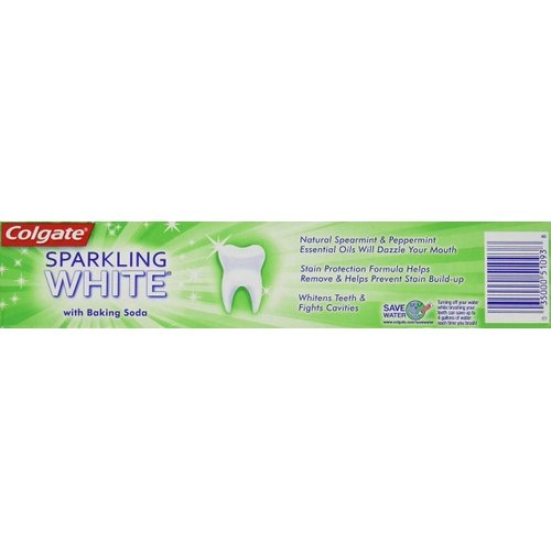 Colgate Sparkling White Baking Soda Anticavity Fluoride Toothpaste, Mint Zing 6 oz