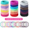Canlierr 500 Pcs Hair Ties Bulk for Thick Non Metal Hair Elastics Hair Rubber Bands Ponytail Holders for Women Men Straight Thick Curly Hair(Multicolor,2 mm X 3.5 cm)