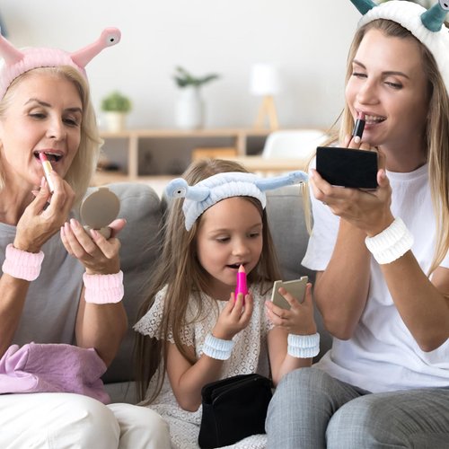 COCIDE 9 PCS Spa Headbands for Women Washing Face or Facial Makeup Skincare Head Band Pack of 9 Puffy Shower Hair Headband Face Wash Wristband for Women Girls Combo Pack (White,Blue,Pink)