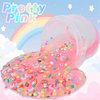 Pink Crunchy Clear Slime 13 OZ Big Bucket Gifts for Girls & Boys, Stretchy & Non-Sticky, Super Soft Stress Relief Toy, Idea Birthday Gifts, Party Favors for Kids, Christmas Stocking Stuffers