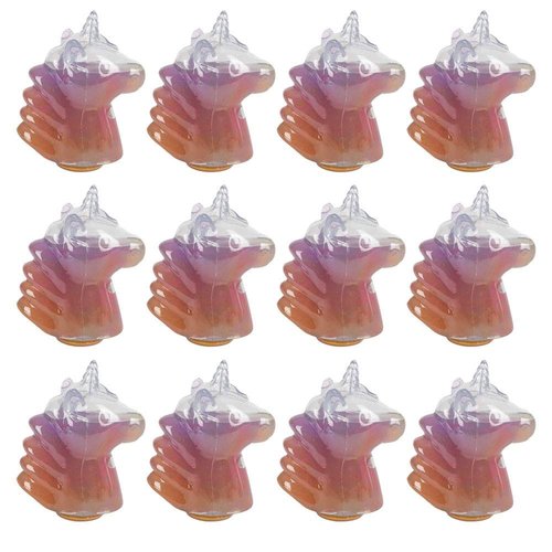 Kicko Rainbow Unicorn Slime - Pack of 12 Colored Gooey Slimes with 3.5 Inch Unicorn-Shaped Contai...