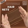 YGDZ Hair Nets, 40pcs Invisible Hair Net for Ballet Buns, Small Elastic Edge Mesh, 40pcs U Shaped Pins, 10pcs Hair Elastic Bands, Bun Net, Wig Nets for Ballet Dance, Girl, Kid (30cm, Light Coffee)