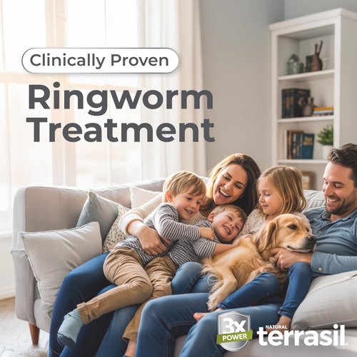 terrasil Ringworm Treatment for Humans – Antifungal Cream for Adults & Kids, Clinically Proven 1% Clotrimazole Cream, Treats Most Ringworm Infections, Soothing Relief of Itchy Skin (0.5oz)