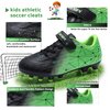Hanani Kids Soccer Shoes Boys Baseball Cleats Girls Softball Cleat Outdoor & Indoor Firm Ground Youth Football Shoe Anti-Slip Comfortable Flexible Running & Training Unisex Child Black/Green