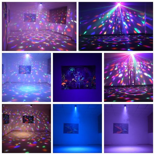 Buclhoz Disco Ball Party Lights Sound Activated LED Colorful DJ Strobe Light for Indoor Room Dance Parties Birthday Rave Home Club Karaoke Outdoor Stage Show Wedding Halloween Christmas Decorations