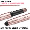 FOCALLURE No Crease Eyeshadow Stick, Creamy Eye Shadow Stick, Matte & Shimmer Eyeshadow Pencil, Smudge-proof, Built-in Smudger, DUSTY ORCHID