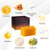 VALITIC 2 Pack Kojic Acid Vitamin C & Retinol Soap Bars for Dark Spot & A Pair Of Black Exfoliating Gloves for Body Scrubs