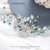 EASEDAILY Crystal Wedding Hair Comb Silver Leaf Hair Pieces Rhinestone Bridal Hair Accessories for Brides and Women
