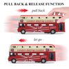OTONOPI Bus Toys Pull Back School Bus Double Decker London Vehicles City Sightseeing Tour Bus Die Cast Metal Toy Cars Friction Powered Play Vehicle Toy Set for Kids 4 Pack