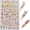NAIL ANGEL 8Sheets Nail Art Adhesive Sticker Sheets Different Laser Gold and Silver Color Butterfly Shapes Nail Art Decoration 10238