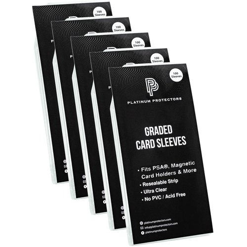 Platinum Protectors Resealable Graded Card Sleeves for PSA, CGC and TAG Slabs (500 Pack)