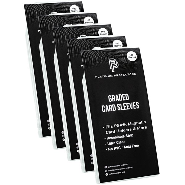 Platinum Protectors Resealable Graded Card Sleeves for PSA, CGC and TAG Slabs (500 Pack)