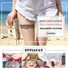 Sttiafay Lace Tattoo Stickers Sexy Black Lace Leg Fake Tattoo Summer Temporary Thigh Tattoo Wedding Art Stickers for Festival Beach Party