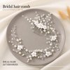 Gorais Flower Bride Wedding Hair Comb Silver Pearl Bridal Headpiece Crystal Hair Pieces Rhinestone Hair Accessories for Women and Girls