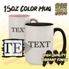 Molandra Products Look Me In The Eyeliner And Say That - 15oz Ceramic Colored Inside & Handle Coffee Mug, Pink