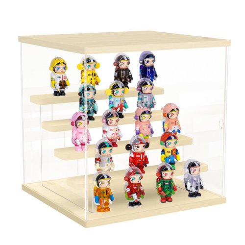 Nynelly 5 Tier Clear Acrylic Display Case Stand Assemble Countertop Display Box Storage Organizer Dustproof Protection Showcase for Collectibles, Mini Funko Pop, Action Figures, Toys
