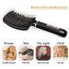 KTKUDY Detangling Brush Boar Bristles Hair Brush Make Hair Shiny & Healthier Curved and Vented Detangler Brush for Women Men Kids Wet & Dry Hair (Black)